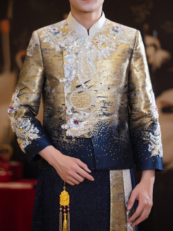 秀禾服男生2025新款中式新郎结婚礼服唐装汉服龙凤褂男士接亲秀和|undefined