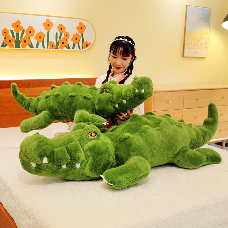 超大网红鳄鱼抱枕毛绒玩具长条睡觉安抚真动物玩偶跨境新品批发