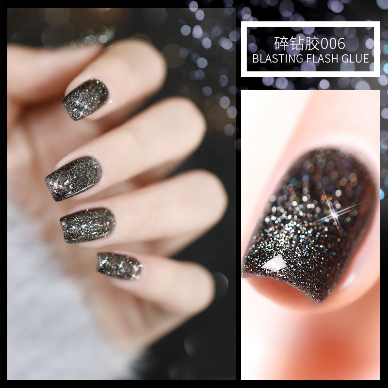 KaSi Diamond Nail Polish pegamento 2021 invierno Nueva celebridad de Internet esmalte de uñas polvo de discoteca Super Flash reflectante cristal diamante flash pegamento