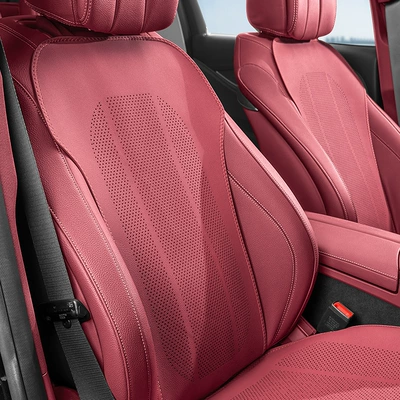 Seat cushion, seat cover Ventilation, Perforated and Breathable Car - pomegranate-red-one-piece-of-backrest-for-front-and-rear-rows