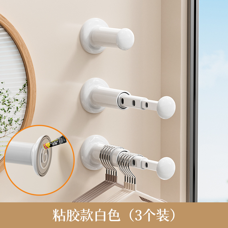 Dispositivo de almacenamiento de perchas de ventosa, perchas de pared de balcón sin perforaciones para el hogar, estante de almacenamiento telescópico montado en la pared