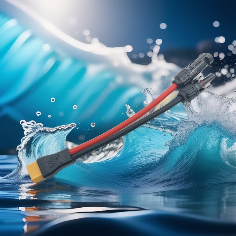 XT90转MC4储能连接线 6平方光伏线太阳能板连接线户外储能电源线