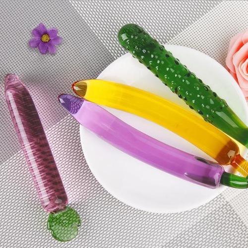 Glass cucumber for women, simulated crystal fruit, glass dildo for female masturbation, fun insertion dildo, foreign trade fire fun