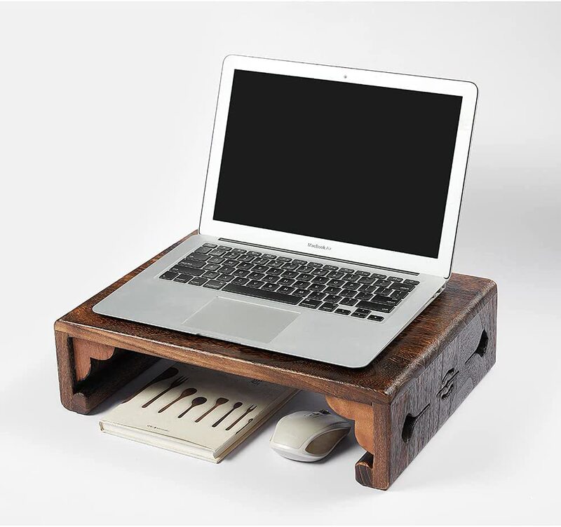 Wooden wooden stool rectangular bed step kitchen bathroom ladder table under foot stool portable bed table wooden computer stand