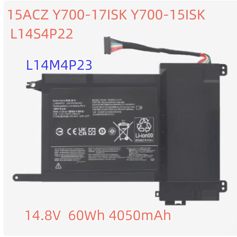 Suitable for Lenovo Y700-15Isk-17Isk-15Acz L14M4P23 L14S4P22 Laptop Battery