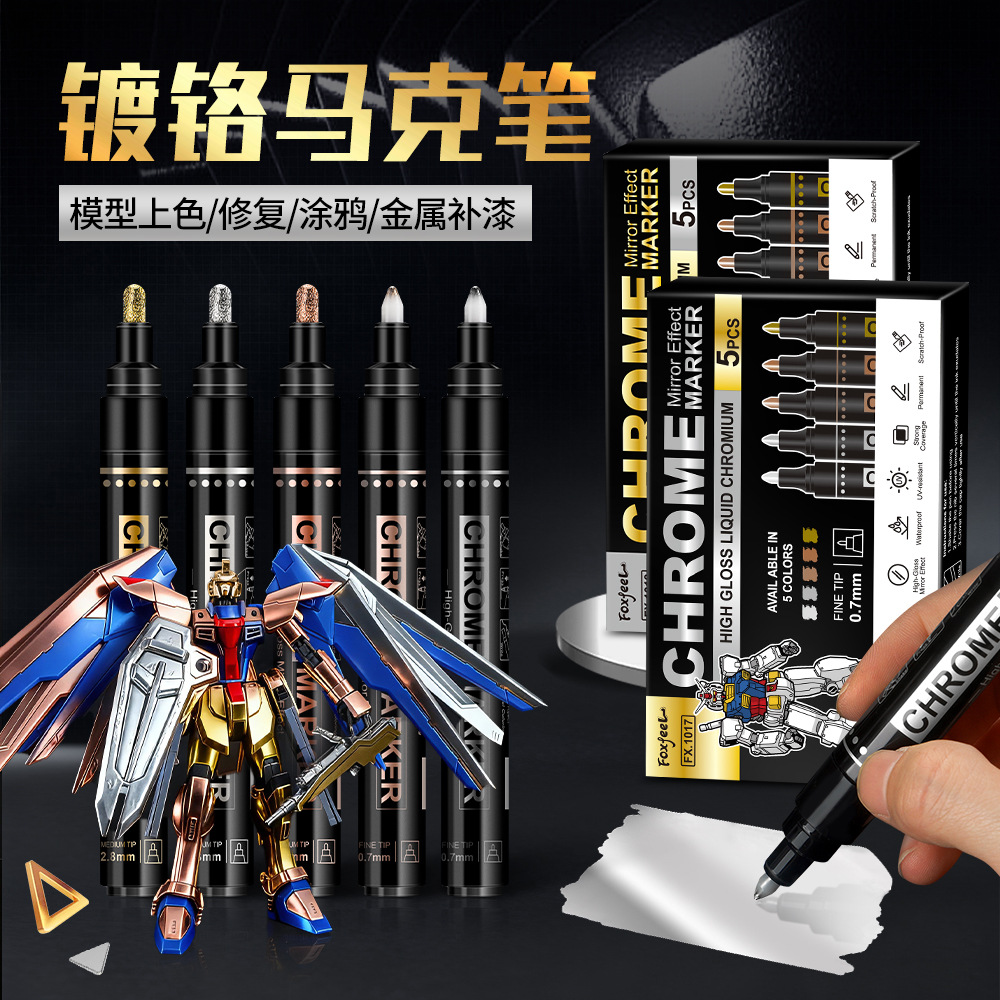 Marcador de cromado de metal, modelo de cromado de metal, cromado de metal, pintura de automóviles, tira de cromado, pintura de pintura