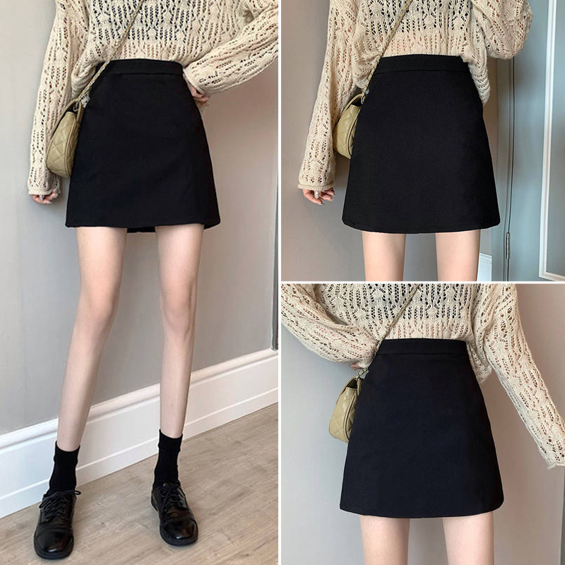 Skirt Women's Summer Black Suit Skirt 2024 New High Waist Hip Skirt Skirt Slimming A- line Skirt Skirt