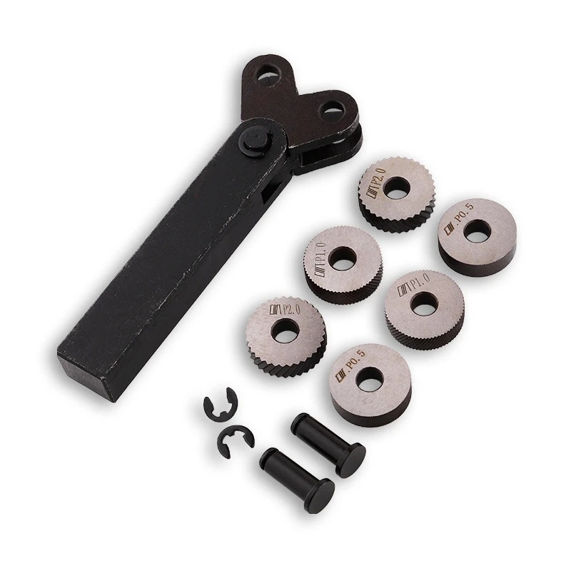 双轮滚花工具包7件套螺距0.5mm 1mm 2mm车刀轮滚花工具