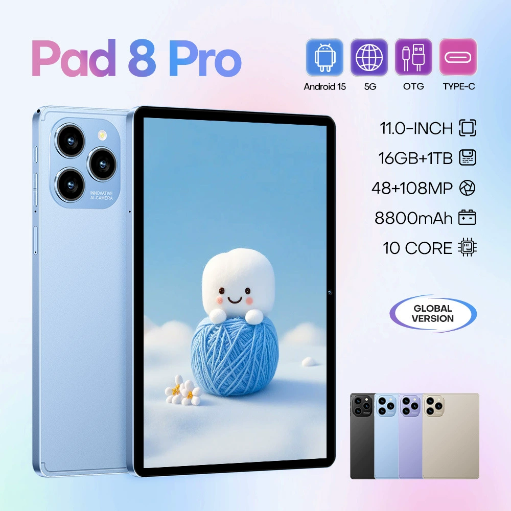 Планшет Pad 8 Pro, 16 ГБ+1 ТБ (16+1T), широкоформатный, 1,0 кг