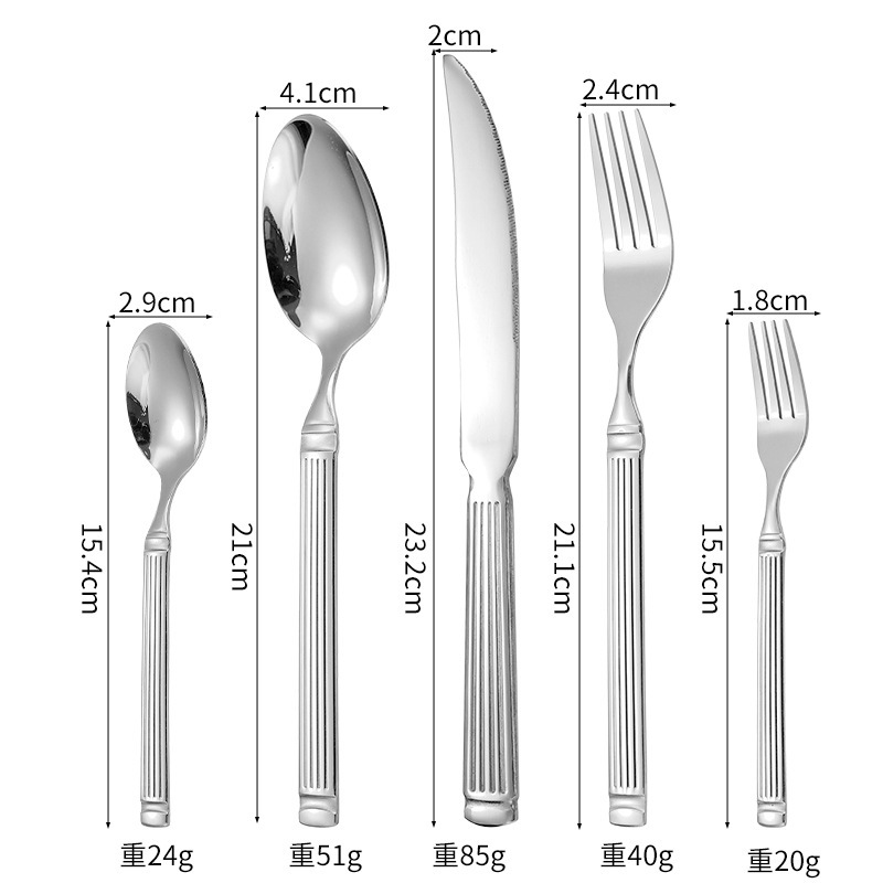 OZON conjunto de cubiertos de columna romana 6 piezas principales espejo pulido cubiertos de hotel cuchillo de comida occidental tenedor cuchara cuchillo de filete