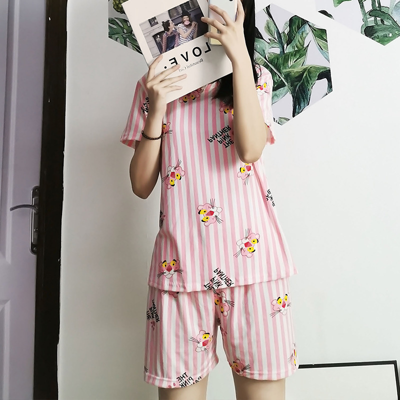 Milk silk 160 thick SMX pink vertical leopard short set