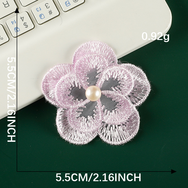 真珠のかわいい漫画のレースの花のレースの刺繍はdiyの手帳の装飾のブローチのヘアピンの髪飾りの補助材料の布を貼ります。|undefined