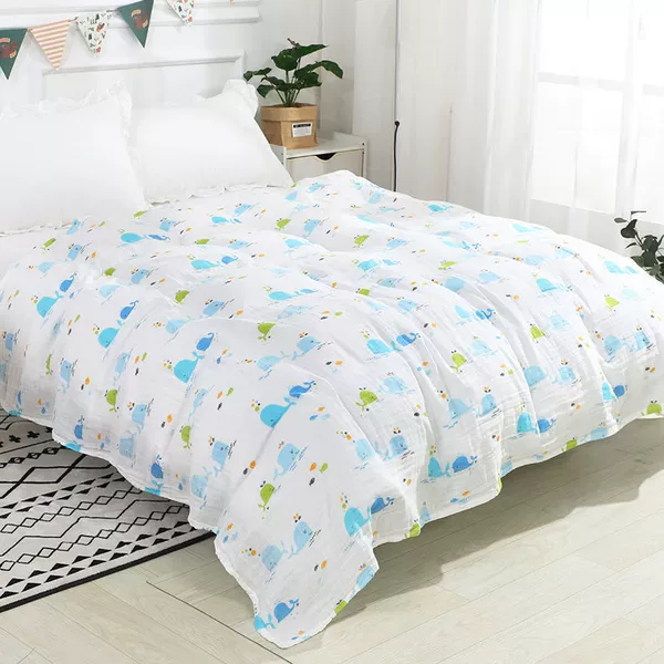 Big head whale double layer bamboo cotton 150*200✓