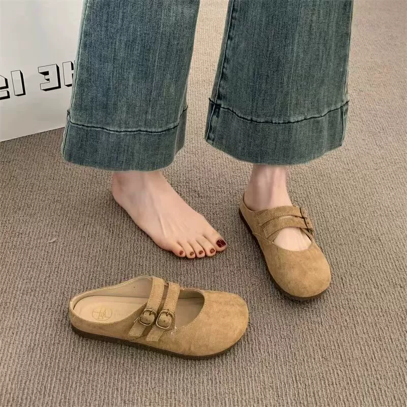 Туфли Birkenstock, полутапочки, женские сандалии 2025 года, ленивые носят туфли Мэри Джейн.