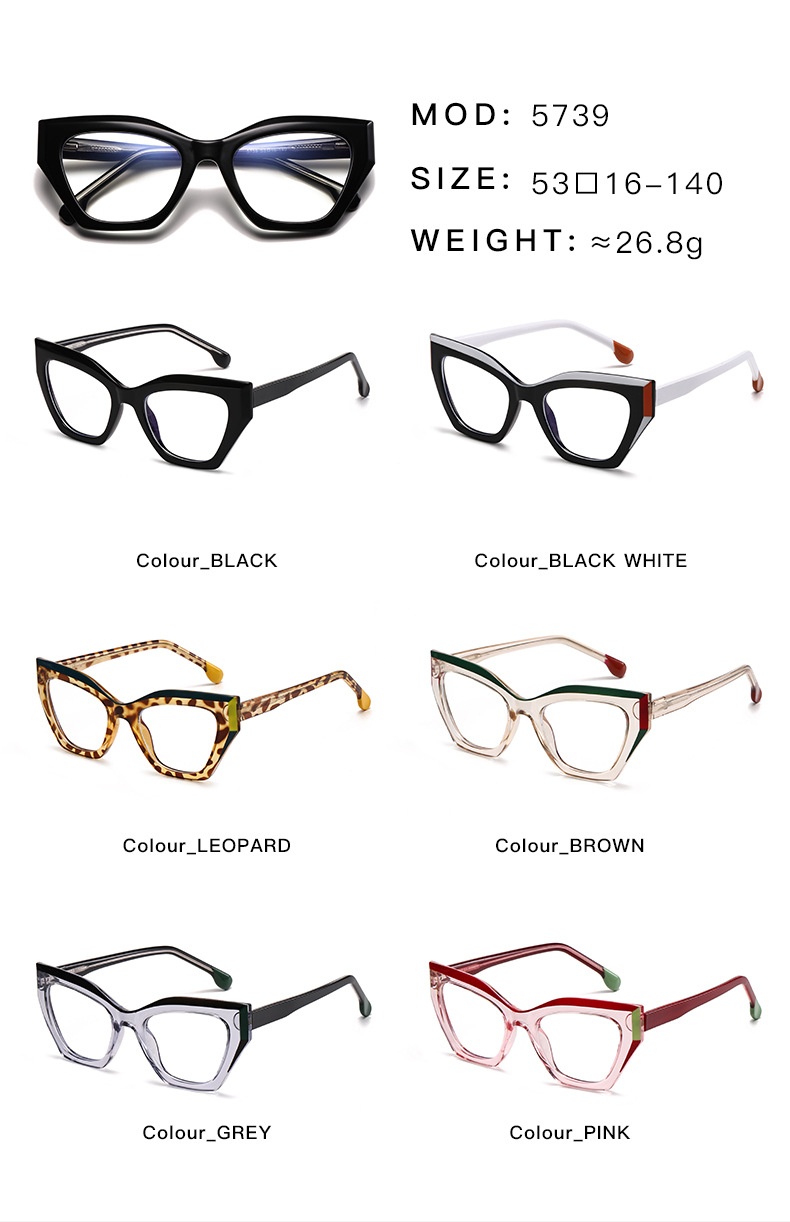Anti blauwlicht bril retro mode voor dames met platte lens_voghion.com