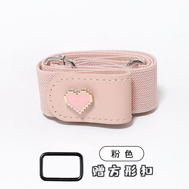 핑크 샤넬 스타일 탄성 벨트