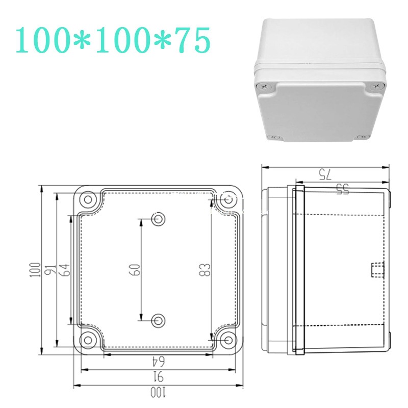 批发AG100*100*75防水接线盒 ABS塑料盒 塑料壳 端子盒 电源盒