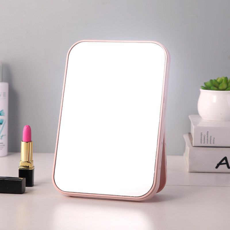 Espejo de maquillaje de escritorio, tamaño grande, espejo plegable estilo princesa, espejo rectangular, espejo sencillo para dormitorio.