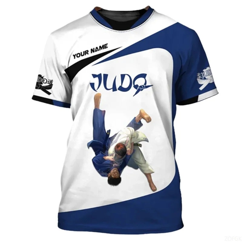Summer Trend Judo Fun Sports Short Sleeve 3D Printed Loose Casual Round Neck Personalized T-Shirt Factory Direct Sales