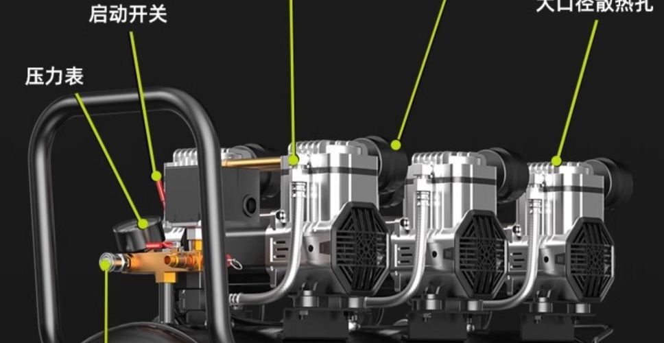 Air Compressor Pump Small 220V Oil-Free Low-Noise Industrial-Grade Woodworking High-Pressure Cross-Border