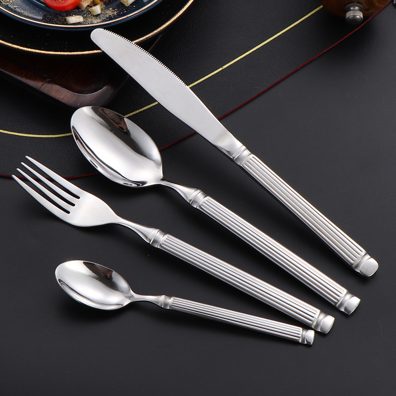 Roman Column Tableware Knife and Fork Spoon suit Coffee Spoon Restaurant Hotel Steak Knife Creative Cross-border Stainless Steel Western Tableware