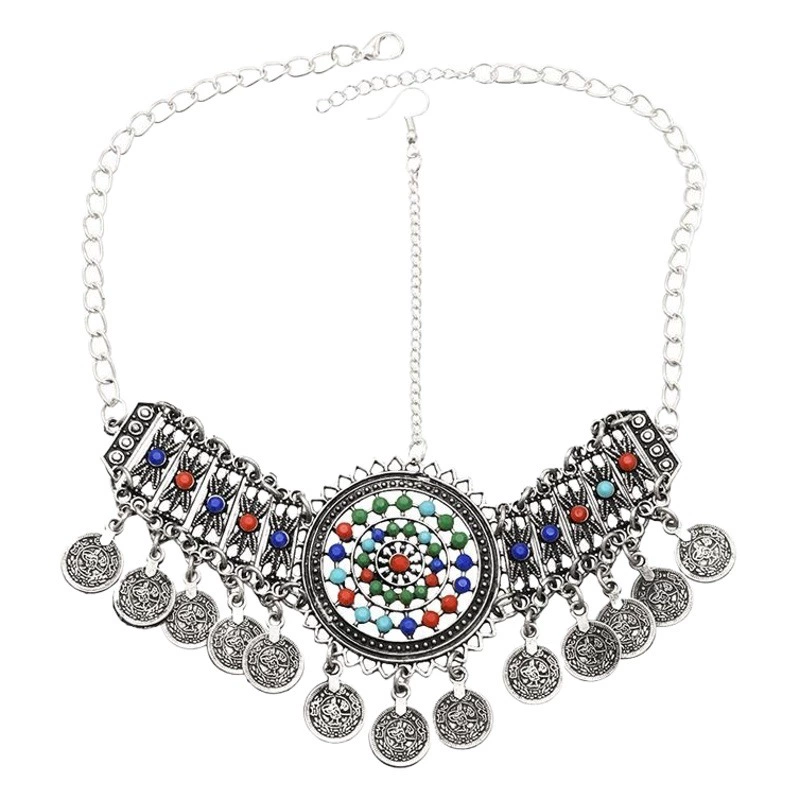 Этнический стиль ретро Мяо цвет бусин головные уборы женские экзотические серьги Юньнань туристические аксессуары этнические аксессуары для волос