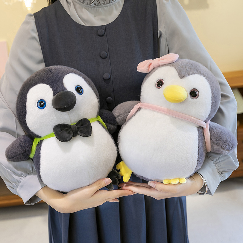 新しいかわいいバックパックペンギンカップル人形ぬいぐるみ人形クリエイティブ子供人形誕生日ギフト卸売|undefined