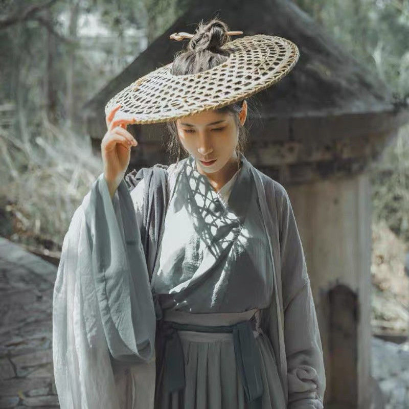 新款古装汉服斗笠帽子古风女侠客遮脸防晒面纱cosplay帷帽幕篱帽-阿里巴巴