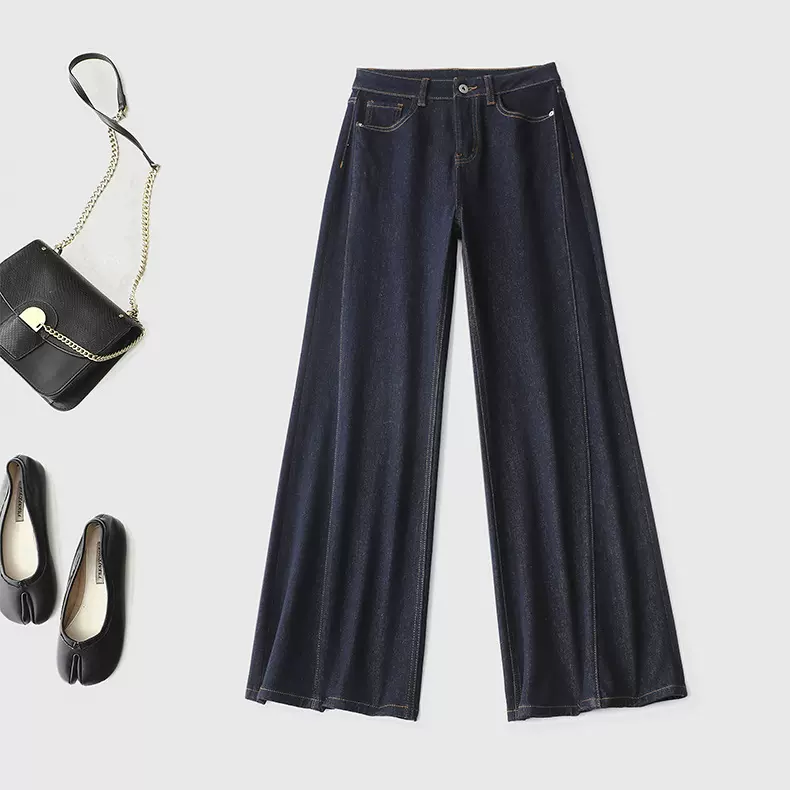 法式复古优雅神裤 立体剪裁显瘦10斤加绒加厚微喇牛仔裤保暖冬