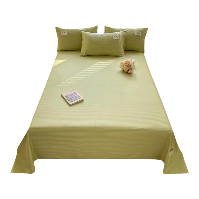 Verano Clase A sábanas de algodón puro pieza individual 100 estudiantes de dormitorio de algodón edredón individual funda de almohada de tres piezas para uso doméstico