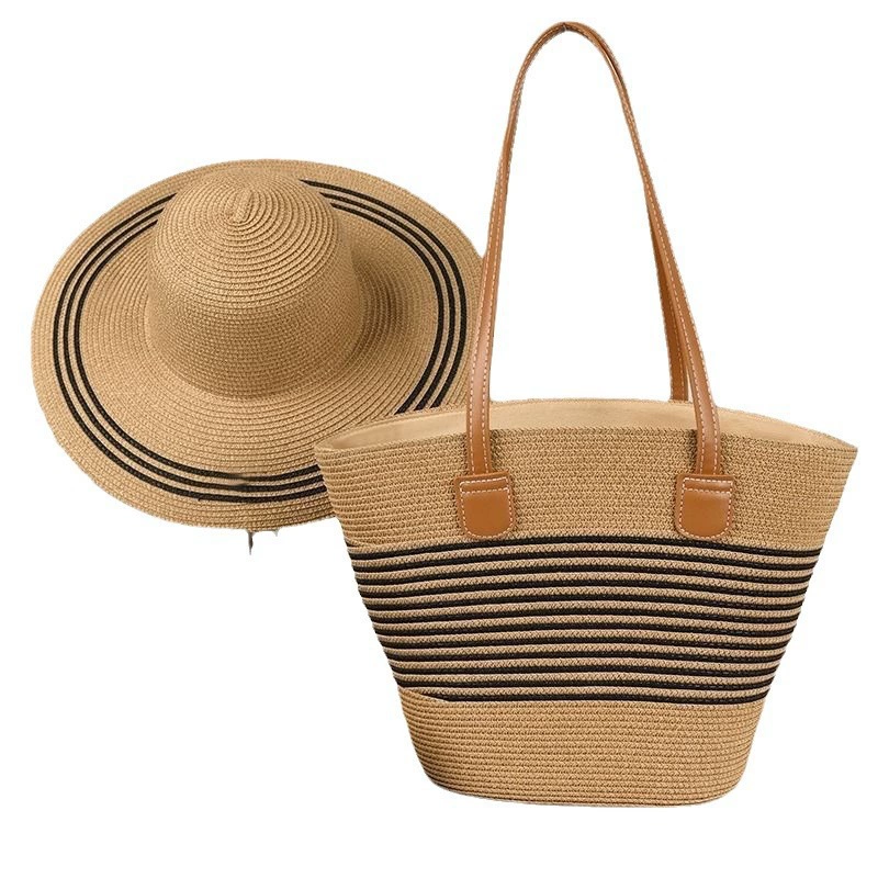 Summer shoulder bag, straw travel bag, universal sun hat