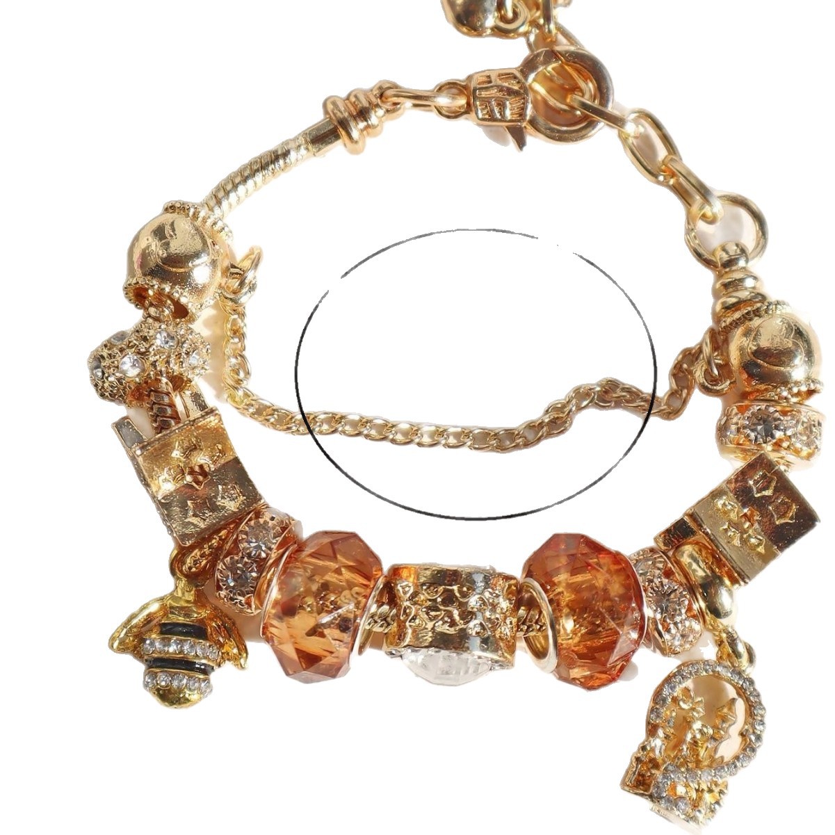 Pulsera de Pan, estilo explosivo transfronterizo europeo y americano, pulsera con cuentas de bricolaje, castillo de diamantes de imitación, abeja, estrella de cinco puntas, colgante, joyería