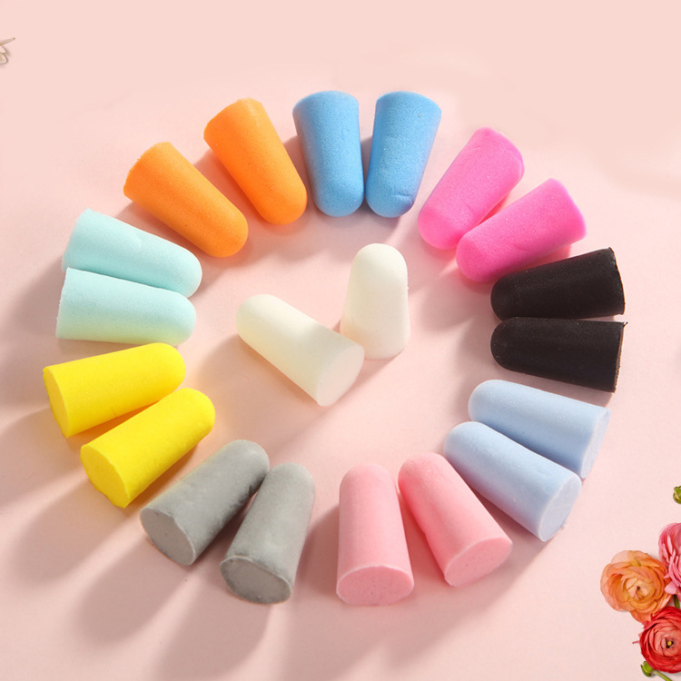 Anti-noise earplugs, bullet-shaped sleeping anti-snoring multi-color optional soundproof sleep sponge plugs, logo can be printed