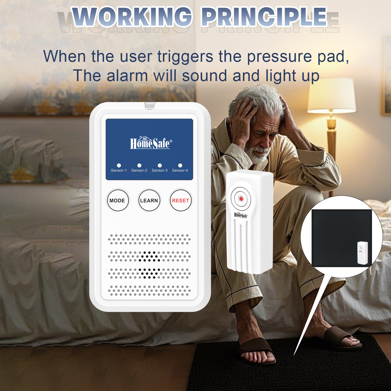 老人和幼儿安全坠落预警床垫轮椅垫无线报警系统