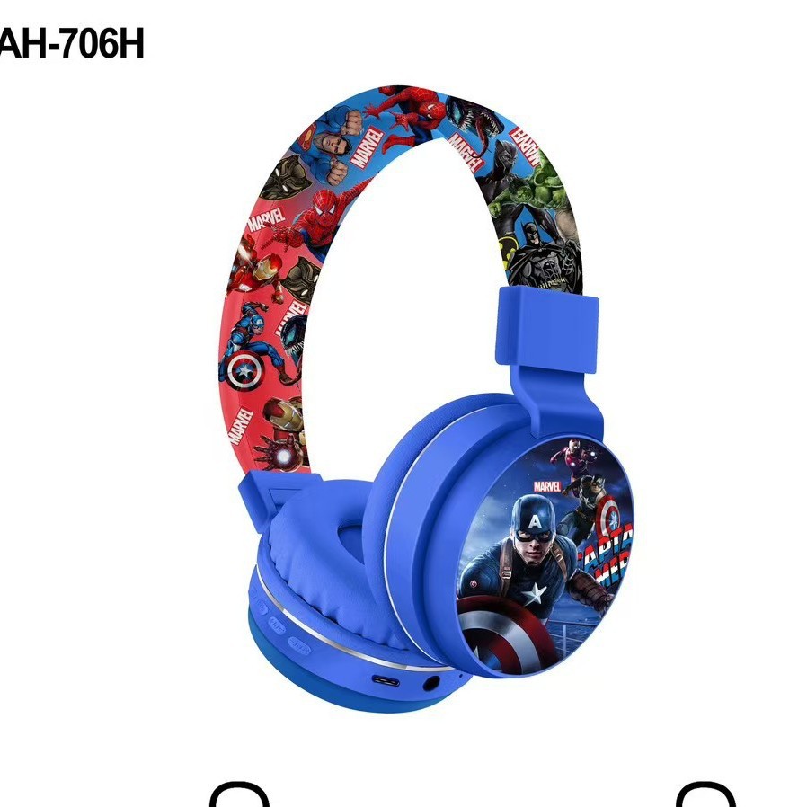 AH - 706H Spiderman auriculares de dibujos animados estudiantes lindos dibujos animados inalámbricos inteligentes descomprimidos auriculares Bluetooth image 4