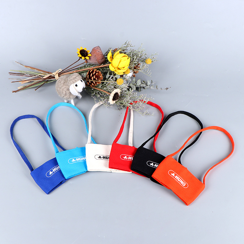 批发彩色奶茶杯帆布杯套袋饮料咖啡手提袋便捷帆布杯袋定做LOGO