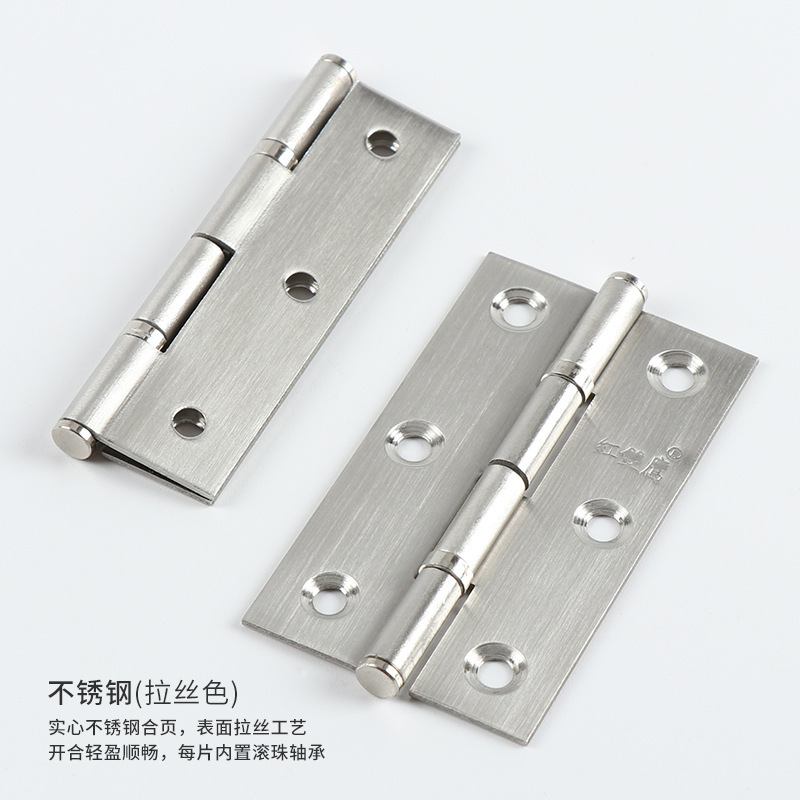 Doble águila roja bisagra de acero inoxidable bisagra dibujada puerta de gabinete 2 pulgadas silenciosa pequeña bisagra con rodamiento accesorios de hardware de muebles