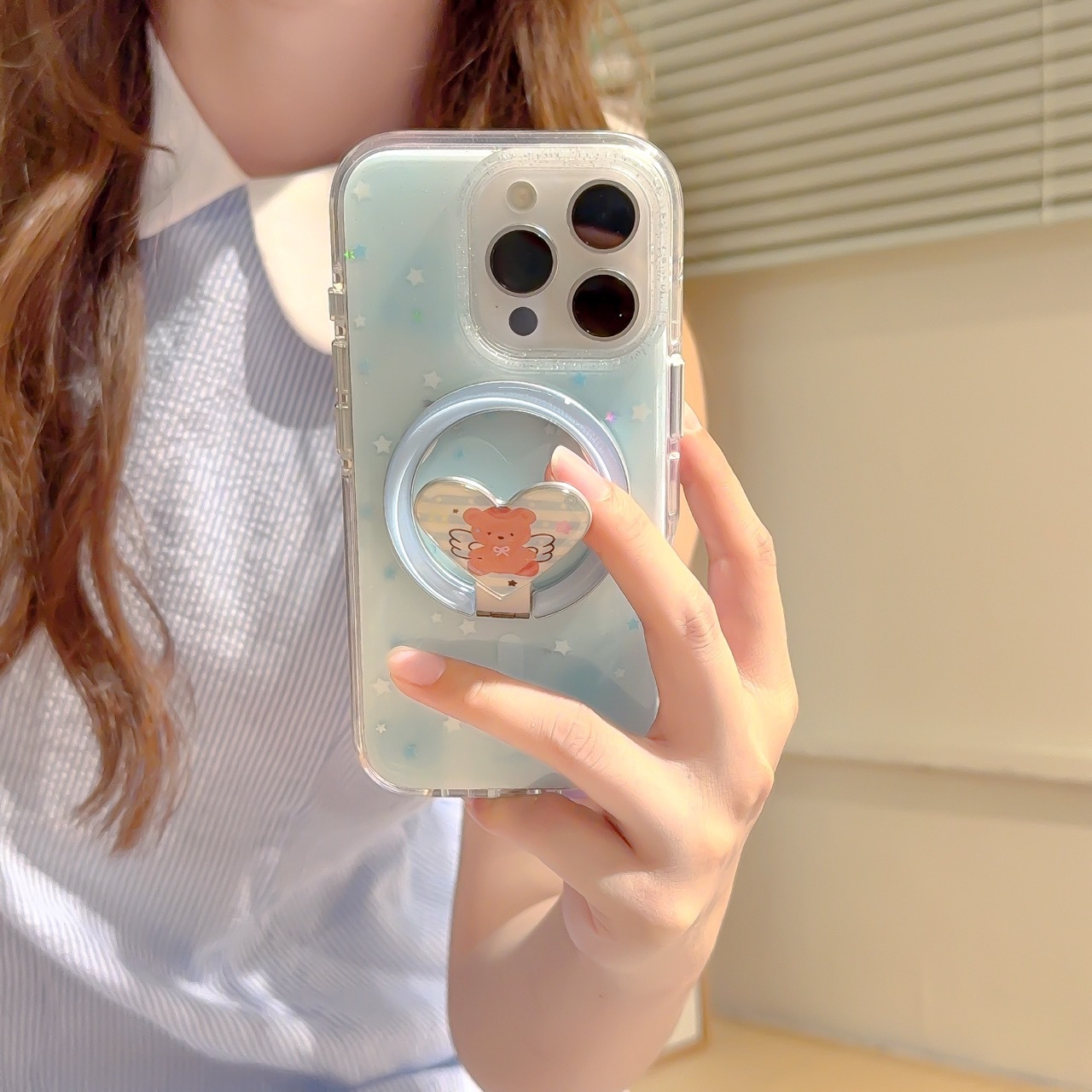 Advanced Sense Dispare Little Star Adecuado para Apple 15ProMax Soporte magnético 16Pro Pareja 14/13 Funda para teléfono móvil