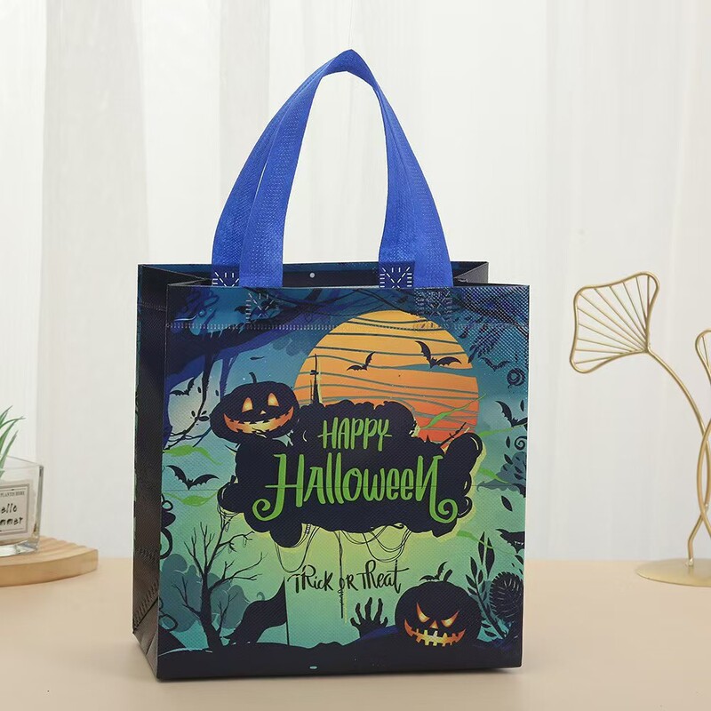 クロスボーダーハロウィンカラフルなプリント不織布バッグハロウィンパーティーのギフト包装袋ショッピングモールショッピングバッグ大容量|undefined