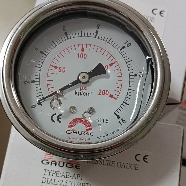 Радиальный манометр указатель манометр высокотемпературная устойчивая нержавеющая сталь маслонаполненная диафрагма обычной обработки ударопрочная диафрагма