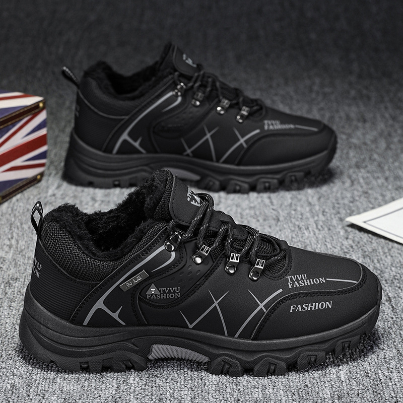 Fleece-Lined Warm Work Shoes, Non-Slip And Wear-Resistant, For Construction Work, Outdoor Travel, Hiking, Versatile Casu_vogvips.com