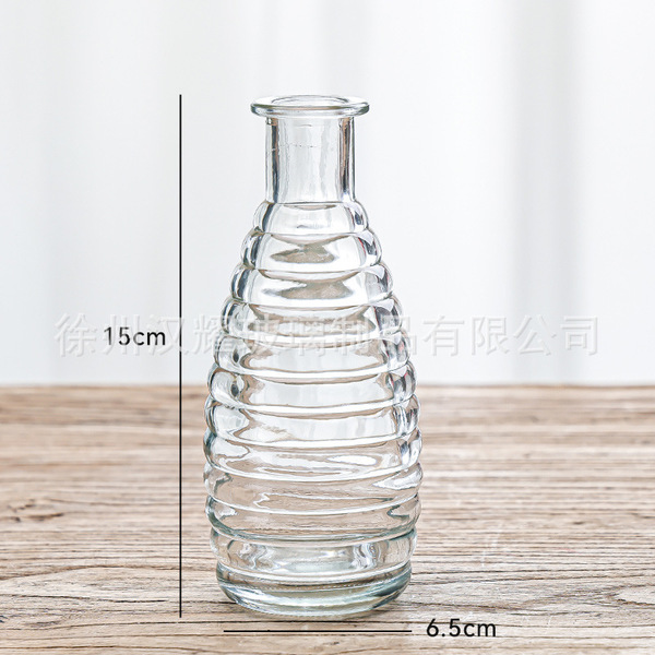 Retro light luxury relief transparent French mini glass vase living…