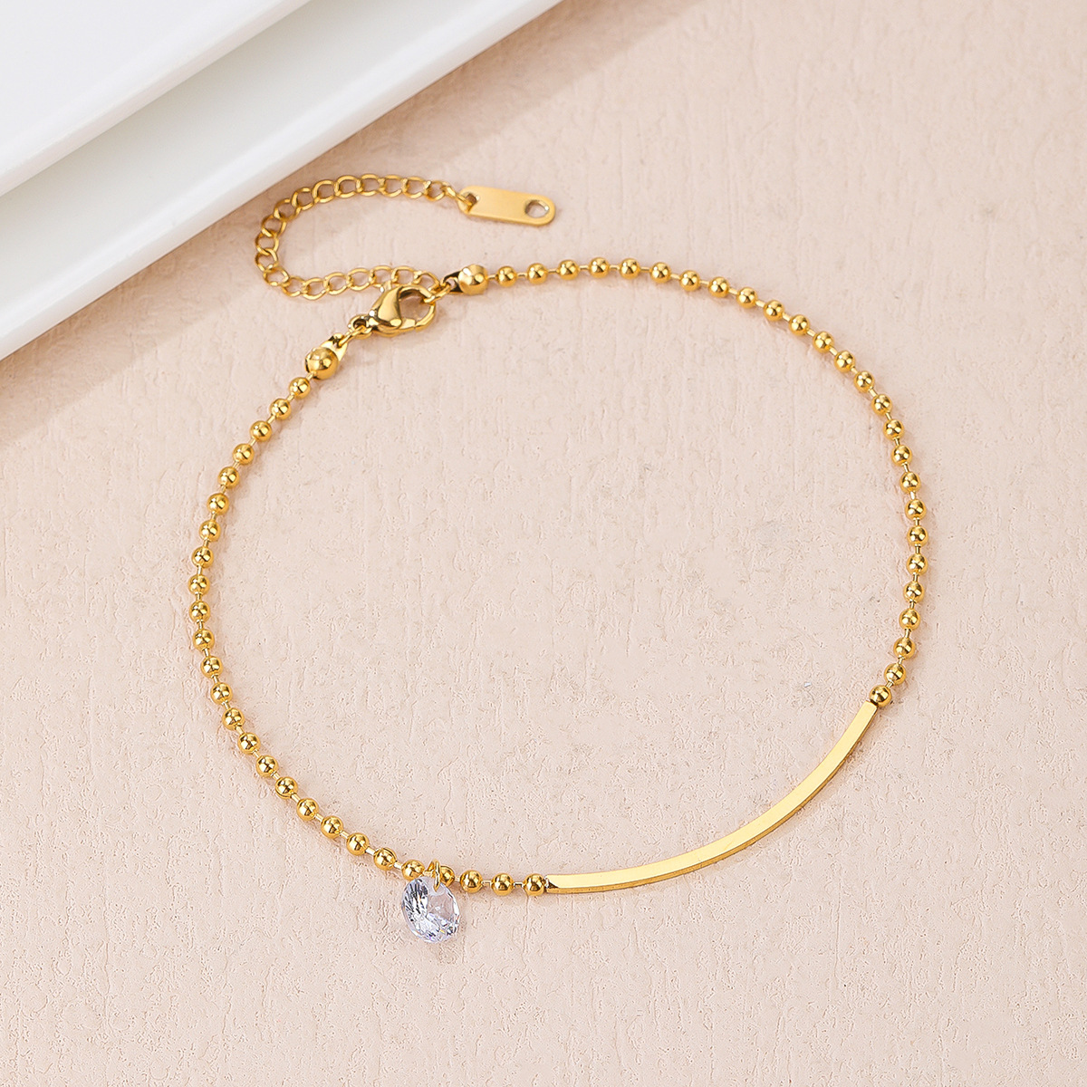 Wholesale Jewelry Simple Style Solid Color Titanium Steel Anklet display picture 5
