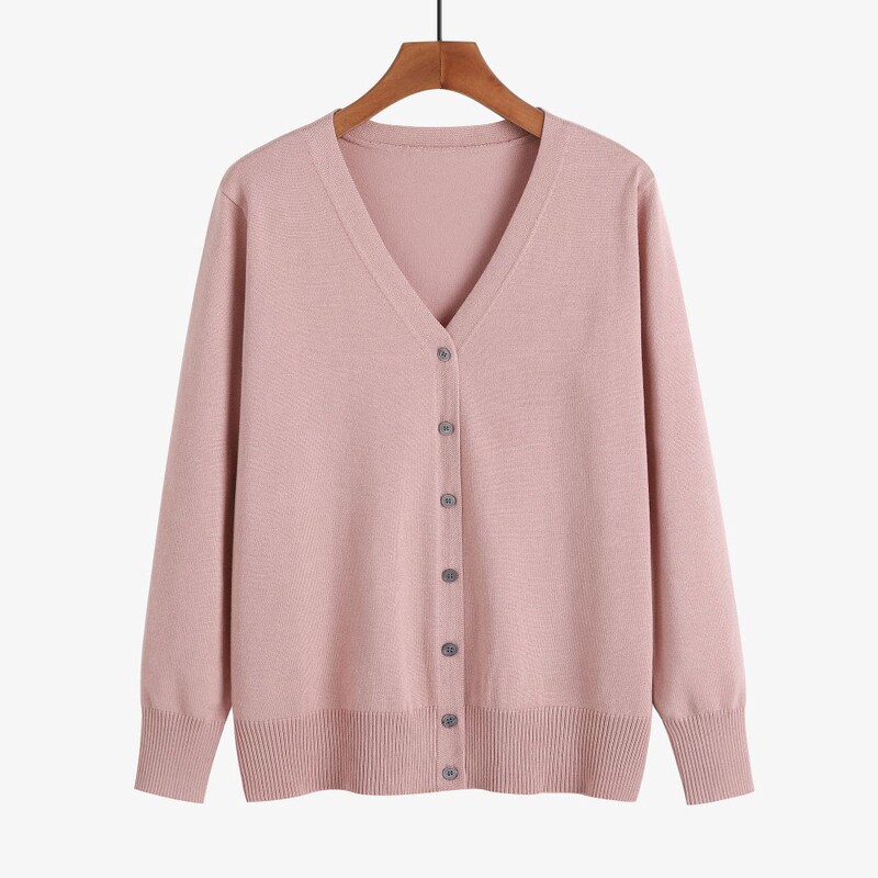 Plus-Size Versatile Sweater Cardigan for Women, Spring and Autumn Outerwear, 2024 New Style, Loose Fit, Basic Model