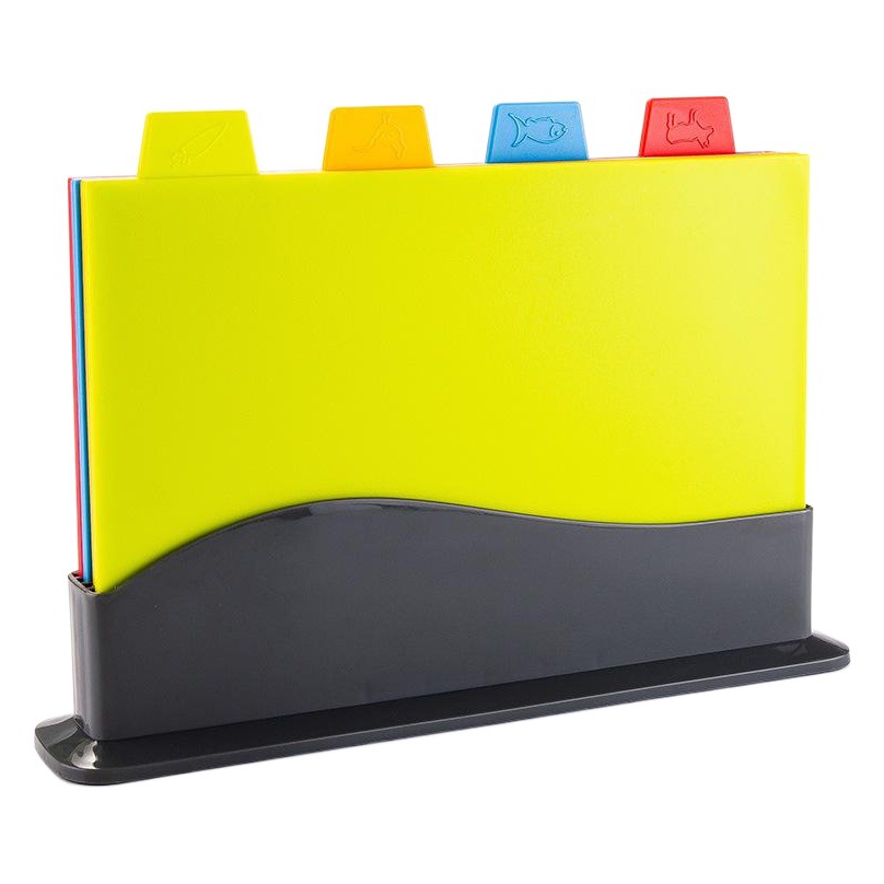 Tabla de corte de clasificación engrosada Juego de 4 piezas multifuncional hogar suplemento de alimentos para bebés tabla de cortar de plástico tabla de cortar de frutas