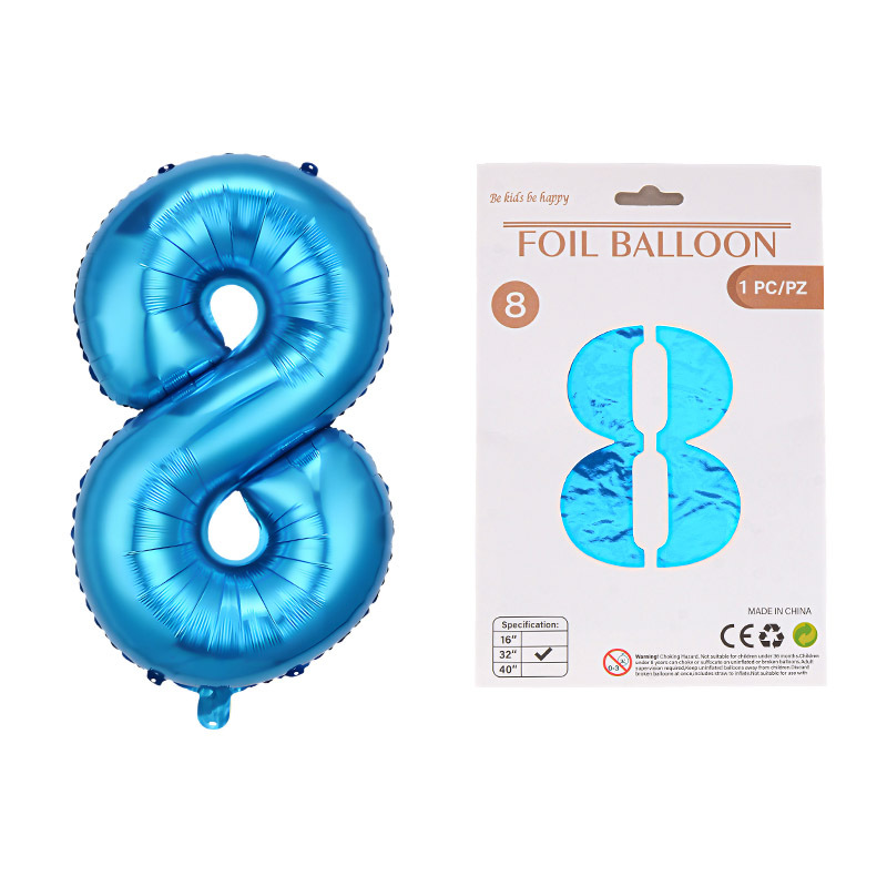 Globo de película de aluminio digital de 32 pulgadas, tarjeta de papel, tapa dura, paquete individual, cuerpo delgado, fiesta digital, globo decorativo flotante