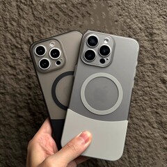 适用iPhone16Pro拼接撞色二合一磨砂磁吸手机壳苹果15全包保护套