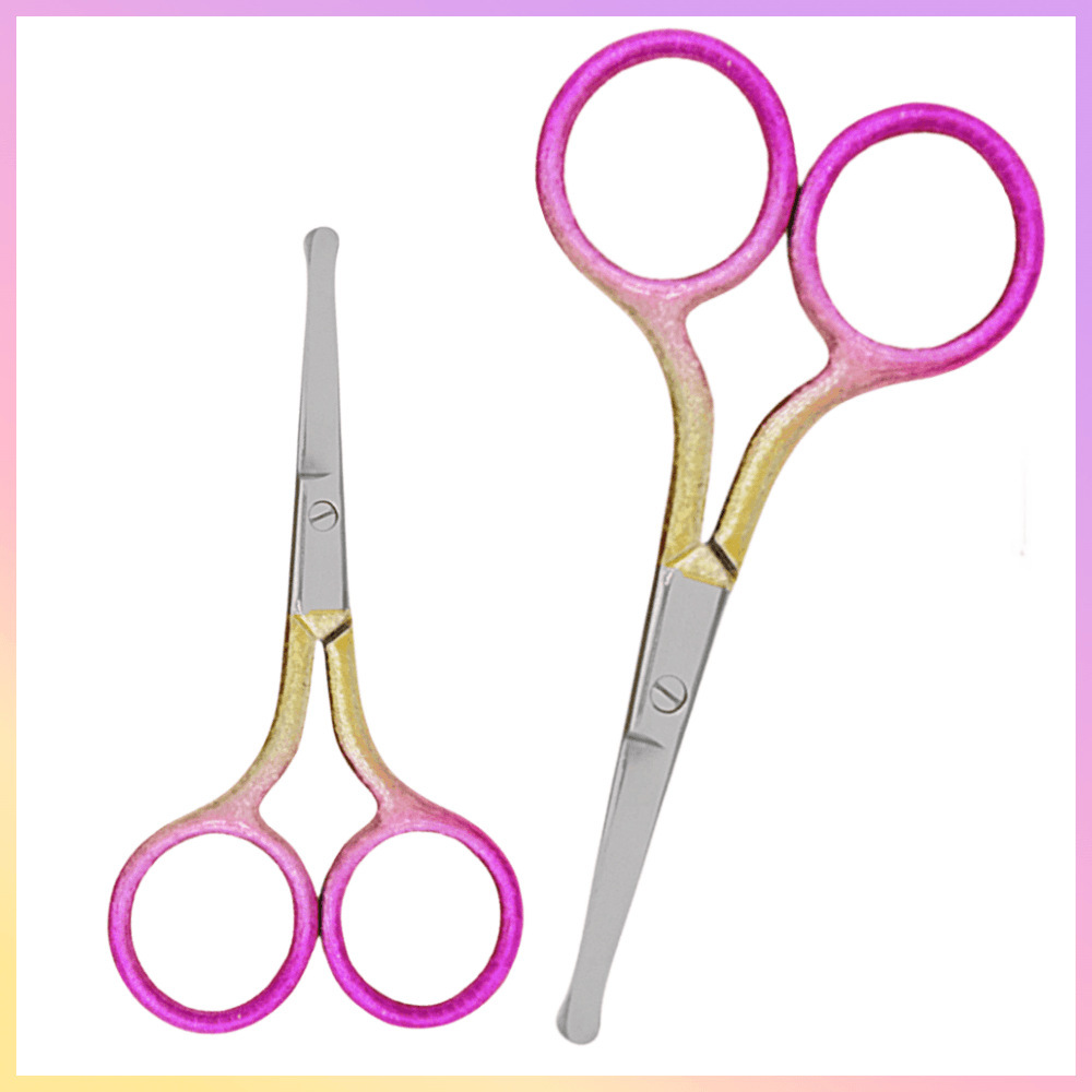 코 헤어 트리머 스테인레스 스틸 라운드 헤드 가위 뷰티 가위 작은 가위 눈썹 가위 수염 가위 헤어 가위 메이크업 가위