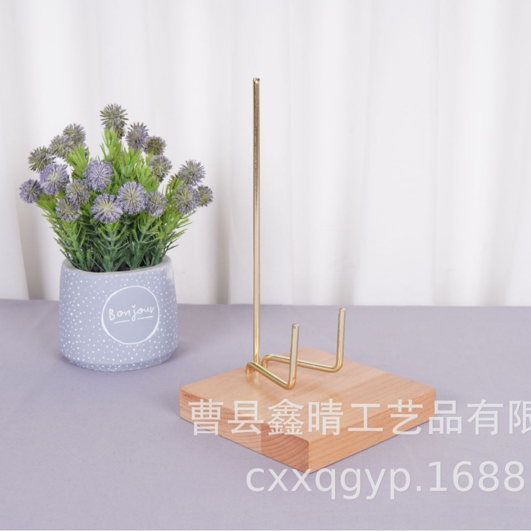 Estante de almacenamiento de vajilla combinado de hierro y madera simple creativo Estante de exhibición de pasteles de té de madera para el hogar Estante de exhibición de artesanías de madera