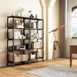 GN5层书架现代坚固的书柜工业金属和木架适用于客厅卧室厨房